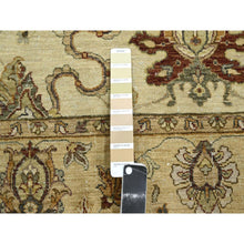 Load image into Gallery viewer, 5&#39;5&quot;x8&#39;4&quot; Parchment White, Hand Knotted, Agra With Ziegler Design, All Over Leaf Pattern, Pure Wool, Zero Pile, Oriental Rug FWR458190