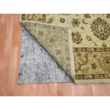 Load image into Gallery viewer, 6&#39;5&quot;x8&#39;2&quot; Boulder White, Agra with Ziegler Design, All Over Leaf Pattern, Zero Pile, Hand Knotted, Pure Wool, Oriental Rug FWR458196