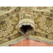 Load image into Gallery viewer, 6&#39;5&quot;x8&#39;2&quot; Boulder White, Agra with Ziegler Design, All Over Leaf Pattern, Zero Pile, Hand Knotted, Pure Wool, Oriental Rug FWR458196