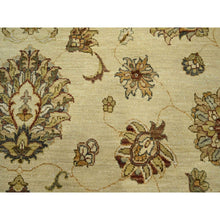 Load image into Gallery viewer, 6&#39;5&quot;x8&#39;2&quot; Boulder White, Agra with Ziegler Design, All Over Leaf Pattern, Zero Pile, Hand Knotted, Pure Wool, Oriental Rug FWR458196