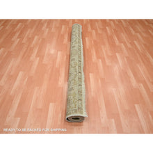 Load image into Gallery viewer, 6&#39;5&quot;x8&#39;2&quot; Boulder White, Agra with Ziegler Design, All Over Leaf Pattern, Zero Pile, Hand Knotted, Pure Wool, Oriental Rug FWR458196