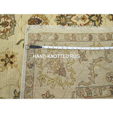 Load image into Gallery viewer, 6&#39;5&quot;x8&#39;2&quot; Boulder White, Agra With Ziegler Design, All Over Leaf Pattern, Zero Pile, Hand Knotted, Pure Wool, Oriental Rug FWR458196