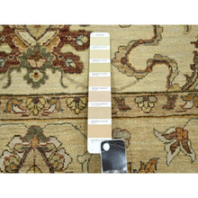Load image into Gallery viewer, 6&#39;5&quot;x8&#39;1&quot; Bone White, Hand Knotted, All Over Leaf Pattern, Agra with Ziegler Design, Zero Pile, Pure Wool, Oriental Rug FWR458202