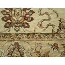 Load image into Gallery viewer, 6&#39;5&quot;x8&#39;1&quot; Bone White, Hand Knotted, All Over Leaf Pattern, Agra with Ziegler Design, Zero Pile, Pure Wool, Oriental Rug FWR458202