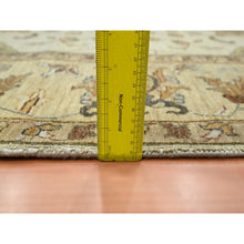 Load image into Gallery viewer, 6&#39;5&quot;x8&#39;1&quot; Bone White, Hand Knotted, All Over Leaf Pattern, Agra with Ziegler Design, Zero Pile, Pure Wool, Oriental Rug FWR458202