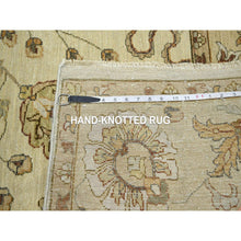 Load image into Gallery viewer, 6&#39;5&quot;x8&#39;2&quot; Boulder White, Agra with Ziegler Design, All Over Leaf Pattern, Zero Pile, Hand Knotted, Pure Wool, Oriental Rug FWR458196