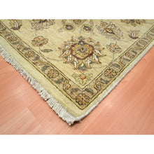 Load image into Gallery viewer, 7&#39;2&quot;x9&#39;4&quot; Parchment White, Agra with Ziegler Design, All Over Leaf Pattern, Zero Pile, Hand Knotted, Pure Wool, Oriental Rug FWR458214