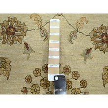 Load image into Gallery viewer, 7&#39;2&quot;x9&#39;4&quot; Parchment White, Agra with Ziegler Design, All Over Leaf Pattern, Zero Pile, Hand Knotted, Pure Wool, Oriental Rug FWR458214