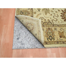 Load image into Gallery viewer, 7&#39;3&quot;x9&#39;1&quot; Boulder White, Hand Knotted, Agra With Ziegler Design, All Over Leaf Pattern, Zero Pile, Pure Wool, Oriental Rug FWR458220