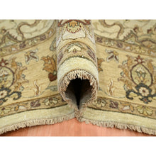 Load image into Gallery viewer, 7&#39;3&quot;x9&#39;1&quot; Boulder White, Hand Knotted, Agra With Ziegler Design, All Over Leaf Pattern, Zero Pile, Pure Wool, Oriental Rug FWR458220