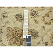 Load image into Gallery viewer, 7&#39;3&quot;x9&#39;1&quot; Boulder White, Hand Knotted, Agra With Ziegler Design, All Over Leaf Pattern, Zero Pile, Pure Wool, Oriental Rug FWR458220