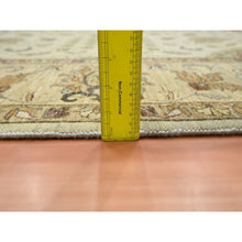 Load image into Gallery viewer, 7&#39;3&quot;x9&#39;1&quot; Boulder White, Hand Knotted, Agra With Ziegler Design, All Over Leaf Pattern, Zero Pile, Pure Wool, Oriental Rug FWR458220