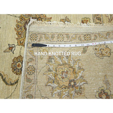 Load image into Gallery viewer, 7&#39;3&quot;x9&#39;3&quot; Linen White, Hand Knotted, Agra With Ziegler Design, All Over Leaf Pattern, Zero Pile, Pure Wool, Oriental Rug FWR458226