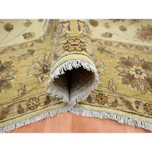 Load image into Gallery viewer, 6&#39;6&quot;x8&#39; Bone White, Agra with Ziegler Design, All Over Leaf Pattern, Zero Pile, Hand Knotted, Pure Wool, Oriental Rug FWR458232
