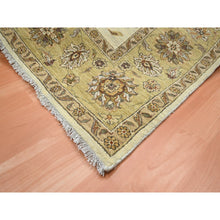 Load image into Gallery viewer, 6&#39;6&quot;x8&#39; Bone White, Agra with Ziegler Design, All Over Leaf Pattern, Zero Pile, Hand Knotted, Pure Wool, Oriental Rug FWR458232