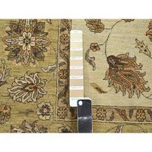 Load image into Gallery viewer, 6&#39;6&quot;x8&#39; Bone White, Agra with Ziegler Design, All Over Leaf Pattern, Zero Pile, Hand Knotted, Pure Wool, Oriental Rug FWR458232