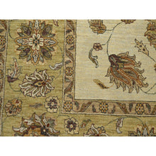 Load image into Gallery viewer, 6&#39;6&quot;x8&#39; Bone White, Agra with Ziegler Design, All Over Leaf Pattern, Zero Pile, Hand Knotted, Pure Wool, Oriental Rug FWR458232