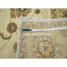 Load image into Gallery viewer, 6&#39;6&quot;x8&#39; Bone White, Agra With Ziegler Design, All Over Leaf Pattern, Zero Pile, Hand Knotted, Pure Wool, Oriental Rug FWR458232
