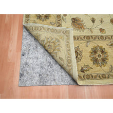 Load image into Gallery viewer, 8&#39;x10&#39; Linen White, Hand Knotted, Agra with Ziegler Design, All Over Leaf Pattern, Pure Wool, Zero Pile, Oriental Rug FWR458238
