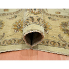 Load image into Gallery viewer, 8&#39;x10&#39; Linen White, Hand Knotted, Agra with Ziegler Design, All Over Leaf Pattern, Pure Wool, Zero Pile, Oriental Rug FWR458238