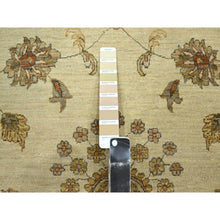 Load image into Gallery viewer, 8&#39;x10&#39; Linen White, Hand Knotted, Agra with Ziegler Design, All Over Leaf Pattern, Pure Wool, Zero Pile, Oriental Rug FWR458238
