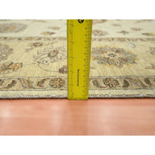 Load image into Gallery viewer, 8&#39;x10&#39; Linen White, Hand Knotted, Agra with Ziegler Design, All Over Leaf Pattern, Pure Wool, Zero Pile, Oriental Rug FWR458238