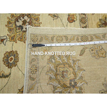 Load image into Gallery viewer, 8&#39;x10&#39; Linen White, Hand Knotted, Agra with Ziegler Design, All Over Leaf Pattern, Pure Wool, Zero Pile, Oriental Rug FWR458238