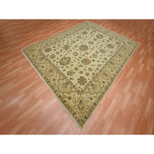 Load image into Gallery viewer, 7&#39;9&quot;x9&#39;9&quot; Boulder White, Agra with Ziegler Design, All Over Leaf Pattern, Hand Knotted, Pure Wool, Zero Pile, Oriental Rug FWR458244