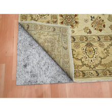 Load image into Gallery viewer, 7&#39;9&quot;x9&#39;9&quot; Boulder White, Agra with Ziegler Design, All Over Leaf Pattern, Hand Knotted, Pure Wool, Zero Pile, Oriental Rug FWR458244