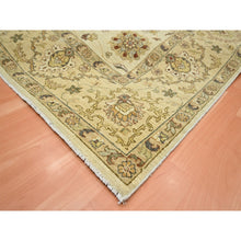Load image into Gallery viewer, 7&#39;9&quot;x9&#39;9&quot; Boulder White, Agra with Ziegler Design, All Over Leaf Pattern, Hand Knotted, Pure Wool, Zero Pile, Oriental Rug FWR458244