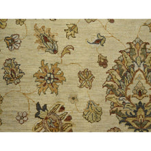 Load image into Gallery viewer, 7&#39;9&quot;x9&#39;9&quot; Boulder White, Agra with Ziegler Design, All Over Leaf Pattern, Hand Knotted, Pure Wool, Zero Pile, Oriental Rug FWR458244