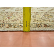 Load image into Gallery viewer, 7&#39;9&quot;x9&#39;9&quot; Boulder White, Agra with Ziegler Design, All Over Leaf Pattern, Hand Knotted, Pure Wool, Zero Pile, Oriental Rug FWR458244