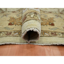 Load image into Gallery viewer, 8&#39;x10&#39; Parchment White, Hand Knotted, Agra With Ziegler Design, All Over Leaf Pattern, Zero Pile, Pure Wool, Oriental Rug FWR458250