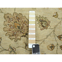Load image into Gallery viewer, 8&#39;x10&#39; Parchment White, Hand Knotted, Agra With Ziegler Design, All Over Leaf Pattern, Zero Pile, Pure Wool, Oriental Rug FWR458250