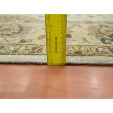 Load image into Gallery viewer, 8&#39;x10&#39; Parchment White, Hand Knotted, Agra With Ziegler Design, All Over Leaf Pattern, Zero Pile, Pure Wool, Oriental Rug FWR458250