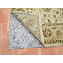 Load image into Gallery viewer, 7&#39;2&quot;x9&#39;4&quot; Bone White, Hand Knotted, Agra With Ziegler Design, All Over Leaf Pattern, Pure Wool, Zero Pile, Oriental Rug FWR458256