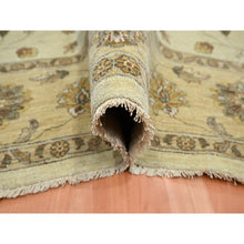 Load image into Gallery viewer, 7&#39;2&quot;x9&#39;4&quot; Bone White, Hand Knotted, Agra with Ziegler Design, All Over Leaf Pattern, Pure Wool, Zero Pile, Oriental Rug FWR458256