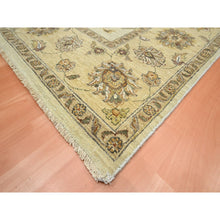 Load image into Gallery viewer, 7&#39;2&quot;x9&#39;4&quot; Bone White, Hand Knotted, Agra with Ziegler Design, All Over Leaf Pattern, Pure Wool, Zero Pile, Oriental Rug FWR458256