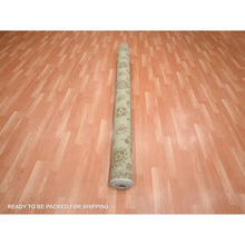 Load image into Gallery viewer, 7&#39;2&quot;x9&#39;4&quot; Bone White, Hand Knotted, Agra with Ziegler Design, All Over Leaf Pattern, Pure Wool, Zero Pile, Oriental Rug FWR458256