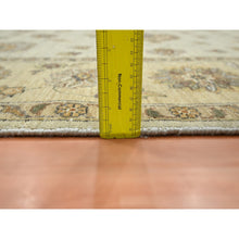 Load image into Gallery viewer, 7&#39;2&quot;x9&#39;4&quot; Bone White, Hand Knotted, Agra with Ziegler Design, All Over Leaf Pattern, Pure Wool, Zero Pile, Oriental Rug FWR458256