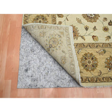 Load image into Gallery viewer, 8&#39;x10&#39; Boulder White, Agra with Ziegler Design, All Over Leaf Pattern, Zero Pile, Hand Knotted, 100% Wool, Oriental Rug FWR458262
