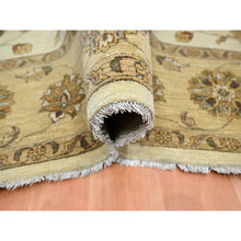Load image into Gallery viewer, 8&#39;x10&#39; Boulder White, Agra with Ziegler Design, All Over Leaf Pattern, Zero Pile, Hand Knotted, 100% Wool, Oriental Rug FWR458262