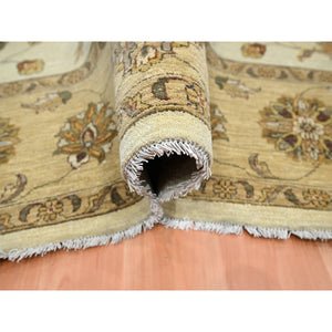8'x10' Boulder White, Agra with Ziegler Design, All Over Leaf Pattern, Zero Pile, Hand Knotted, 100% Wool, Oriental Rug FWR458262
