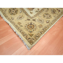 Load image into Gallery viewer, 8&#39;x10&#39; Boulder White, Agra With Ziegler Design, All Over Leaf Pattern, Zero Pile, Hand Knotted, 100% Wool, Oriental Rug FWR458262