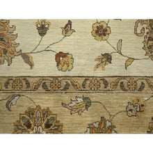 Load image into Gallery viewer, 8&#39;x10&#39; Boulder White, Agra With Ziegler Design, All Over Leaf Pattern, Zero Pile, Hand Knotted, 100% Wool, Oriental Rug FWR458262