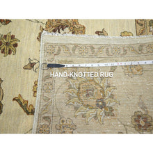 Load image into Gallery viewer, 8&#39;x10&#39; Boulder White, Agra With Ziegler Design, All Over Leaf Pattern, Zero Pile, Hand Knotted, 100% Wool, Oriental Rug FWR458262