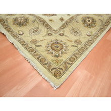 Load image into Gallery viewer, 8&#39;3&quot;x11&#39;6&quot; Linen White, Hand Knotted, Agra with Ziegler Design, All Over Leaf Pattern, 100% Wool, Zero Pile, Oriental Rug FWR458268