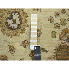 Load image into Gallery viewer, 8&#39;3&quot;x11&#39;6&quot; Linen White, Hand Knotted, Agra With Ziegler Design, All Over Leaf Pattern, 100% Wool, Zero Pile, Oriental Rug FWR458268