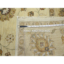 Load image into Gallery viewer, 8&#39;3&quot;x11&#39;6&quot; Linen White, Hand Knotted, Agra with Ziegler Design, All Over Leaf Pattern, 100% Wool, Zero Pile, Oriental Rug FWR458268