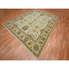 Load image into Gallery viewer, 8&#39;x10&#39; Parchment White, Agra with Ziegler Design, All Over Leaf Pattern, Hand Knotted, 100% Wool, Zero Pile, Oriental Rug FWR458274